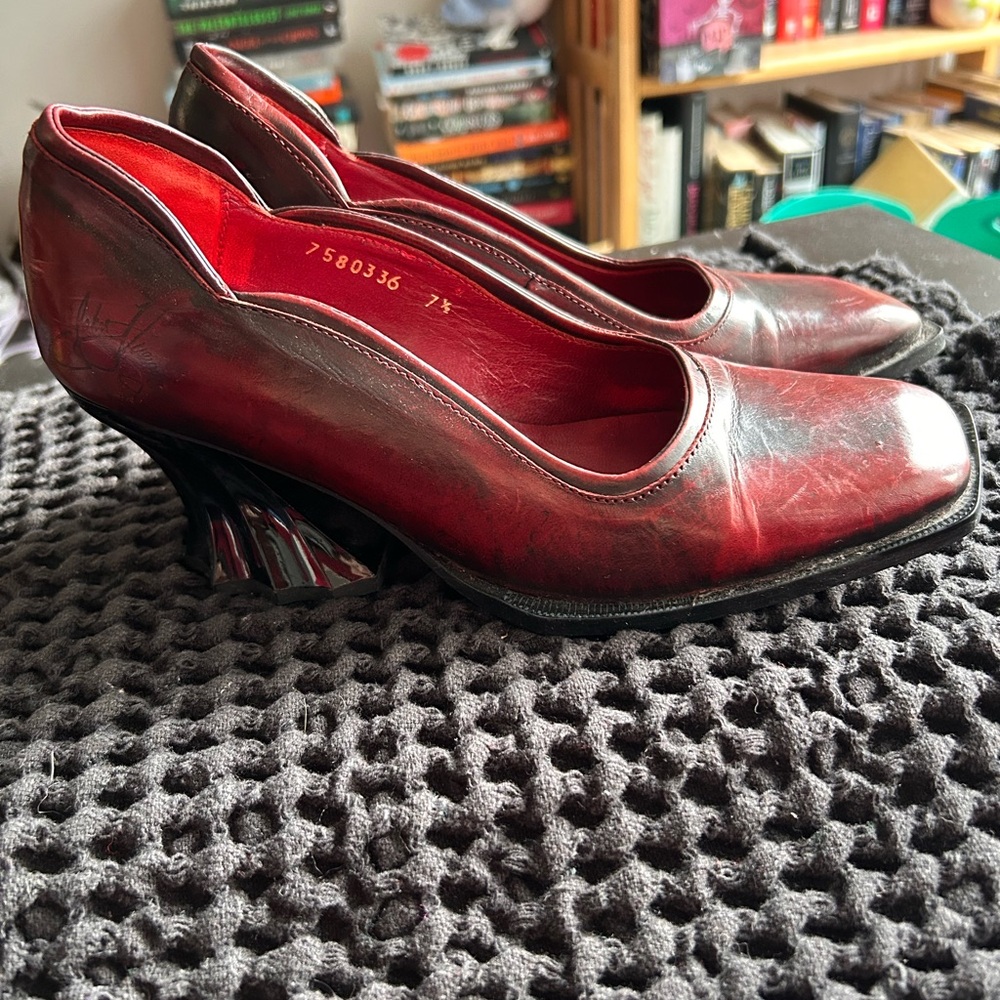 John Fluevog Red Baroque heels W7.5